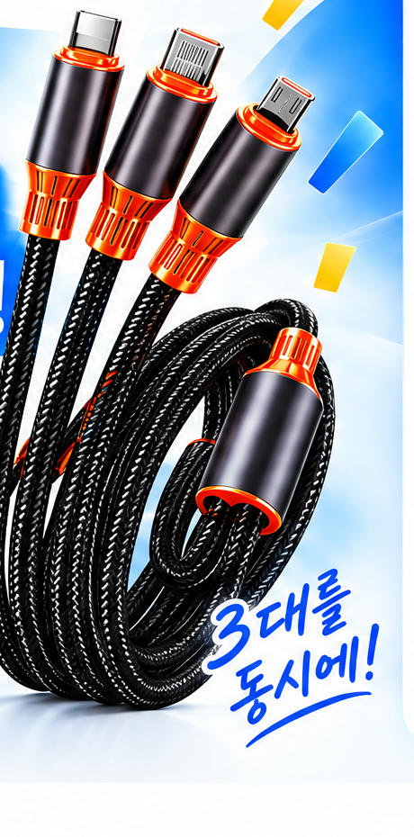 비타링크 3in1 초고속 충전 케이블 - 3대를 동시에!